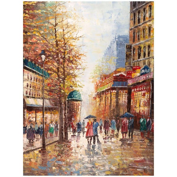 18 in. x 24 in. French Street Scene Canvas Art