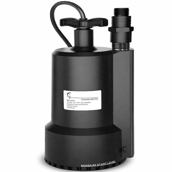 1/2 HP 2450 GPH Submersible Utility Water Pump with 10 ft Cord, Thermoplastic Drain Pump for Pools