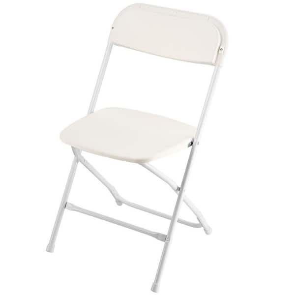 6 Pack Foldable Chairs with Heavy Duty Metal Frame, Portable, Stackable, for Home, Yard, Garden, Parties, Events, White