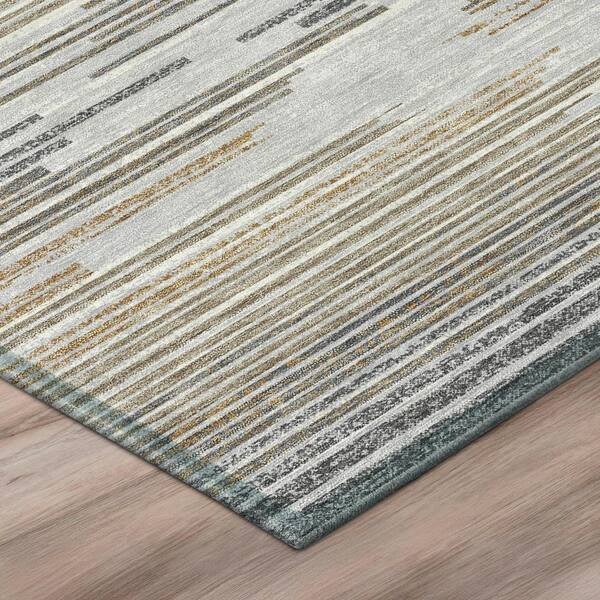 Chantille Machine Washable Indoor/Outdoor Abstract ACN2999 Silver 2 ft. x 3 ft. Accent Rug