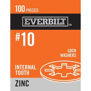 #10 Zinc-Plated Steel Internal Tooth Lock Washer (100-Piece per Pack)