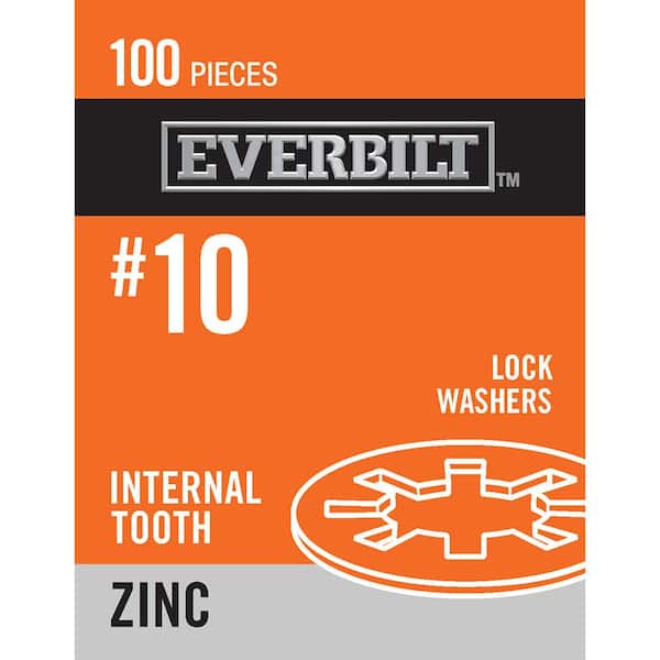 Everbilt #10 Zinc-Plated Steel Internal Tooth Lock Washer (100-Piece per Pack)