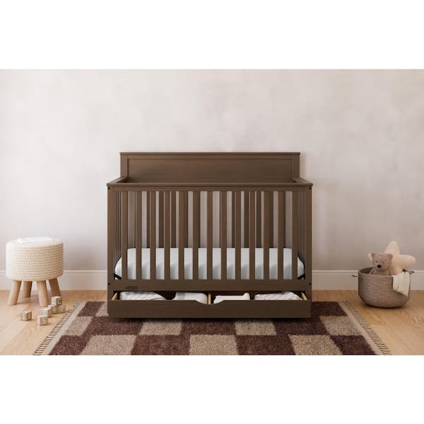 Shiloh Hazelnut 5-in-1 Convertible Crib with Drawer