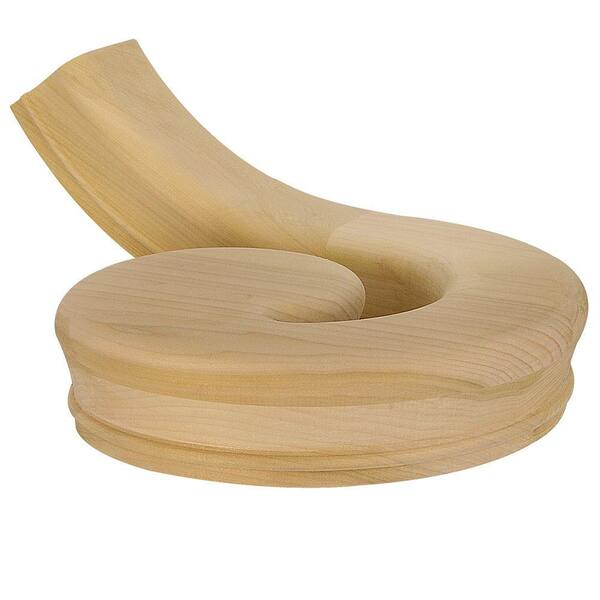 Stair Parts 7230 Unfinished Poplar Left-Hand Volute Handrail Fitting