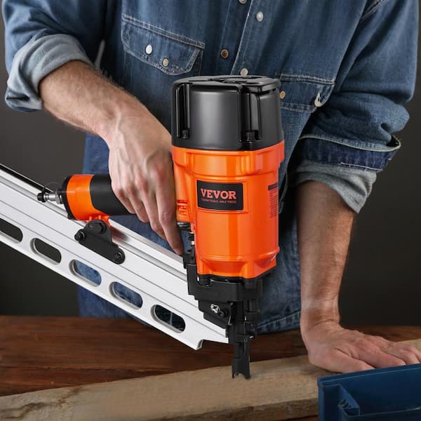 Framing Nailer, 2 to 3-1/2 in. 21 Degree Full Round Head Pneumatic Nailer, Dual Trigger & Tool-Free Depth, 80-120 PSI