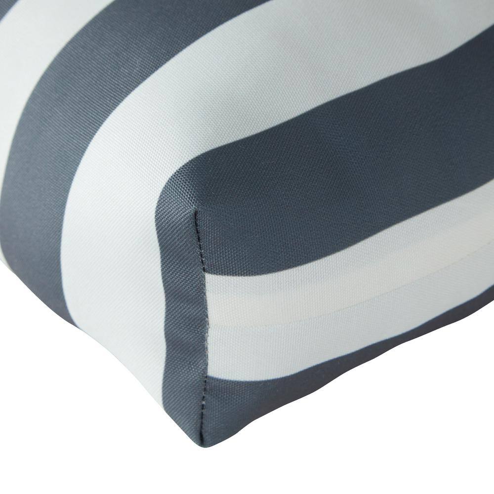 Canopy Stripe Gray 20" Square Outdoor Tufted Chair Cushion Set