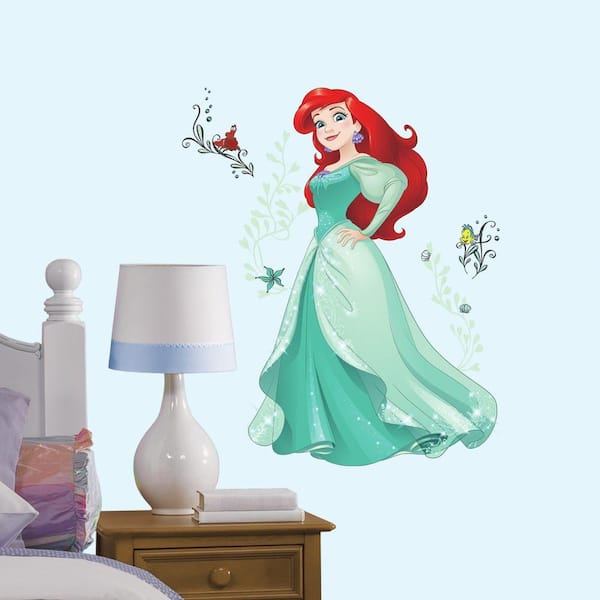 RoomMates 5 in. x 19 in. Disney Sparkling Ariel 13-Piece Peel and Stick Giant Wall Decal