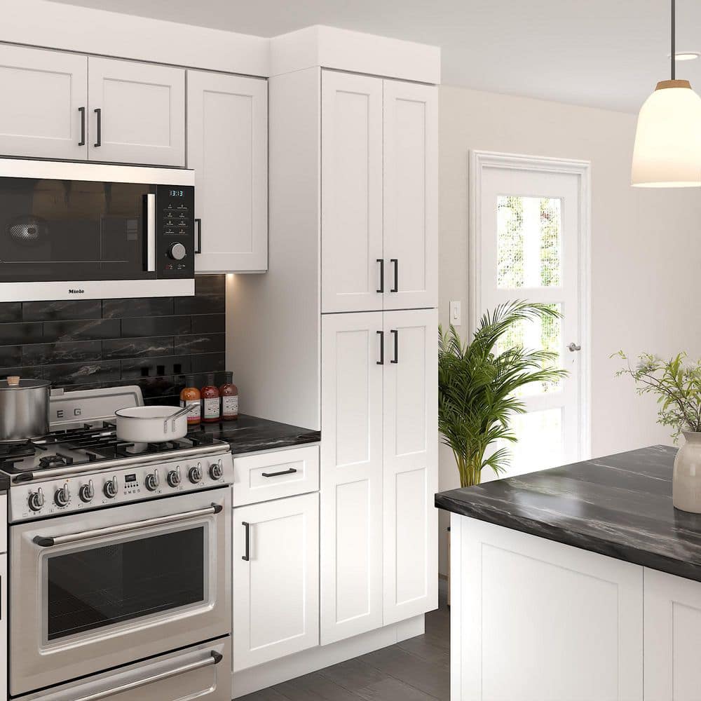 24 in. W x 24 in. D x 84 in. H Ready to Assemble Plywood Base Kitchen Cabinet in Painted White with 2-Door price history on PriceWatchPro