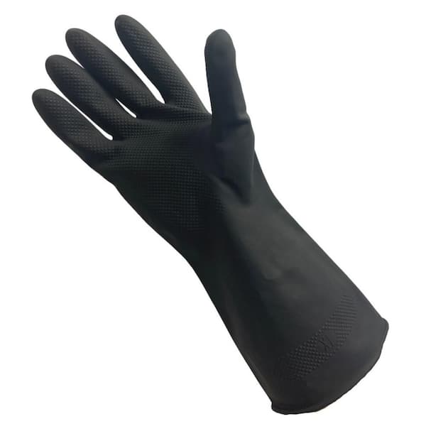 Sedco 1 Size Fits All Extra Large Latex Multipurpose Textured Gloves in Black (1-Pair)