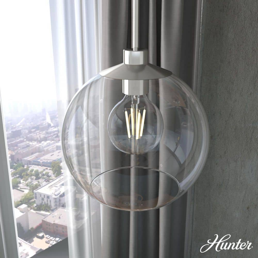 Hunter Xidane Brushed Nickel 14" Globe Pendant Light