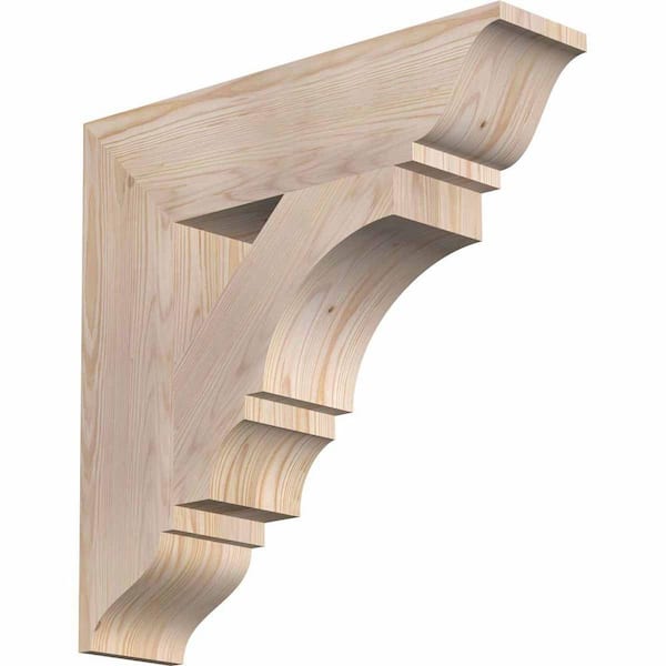 Ekena Millwork 5.5 in. x 24 in. x 24 in. Douglas Fir Balboa Traditional Smooth Bracket