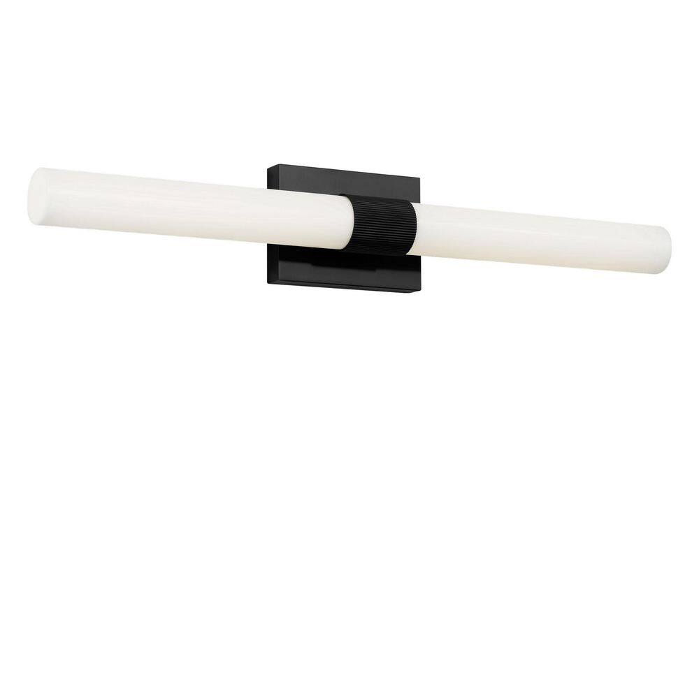 Sarco 30 in. W x 5 in. H Midnight Black Modern Dimmable LED Bathroom Vanity Light with White Acrylic Shade price history on PriceWatchPro