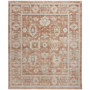 Traditional Home Terracotta 9 ft. x 11 ft. Distressed Traditional Area Rug
