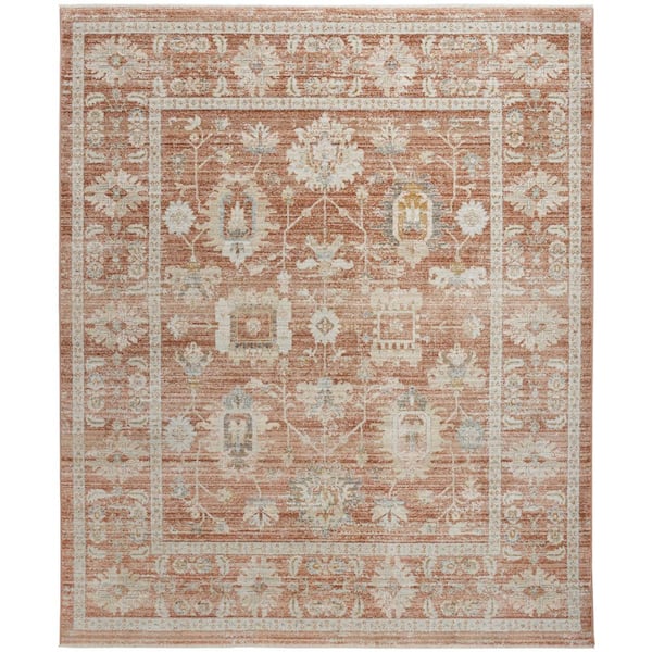 Nourison Traditional Home Terracotta 9 ft. x 11 ft. Distressed Traditional Area Rug