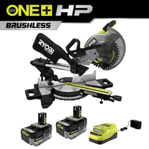 ONE+ HP 18V Brushless Cordless 10 in. Sliding Compound Miter Saw Kit w/ (2) 4.0 Ah HIGH PERFORMANCE Batteries & Charger