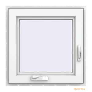 23.5 in. x 23.5 in. V-4500 Series White Vinyl Right-Handed Casement Window with Fiberglass Mesh Screen