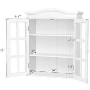 21 in. W x 9 in. D x 26-1/2 in. H White Bathroom Storage Wall Cabinet