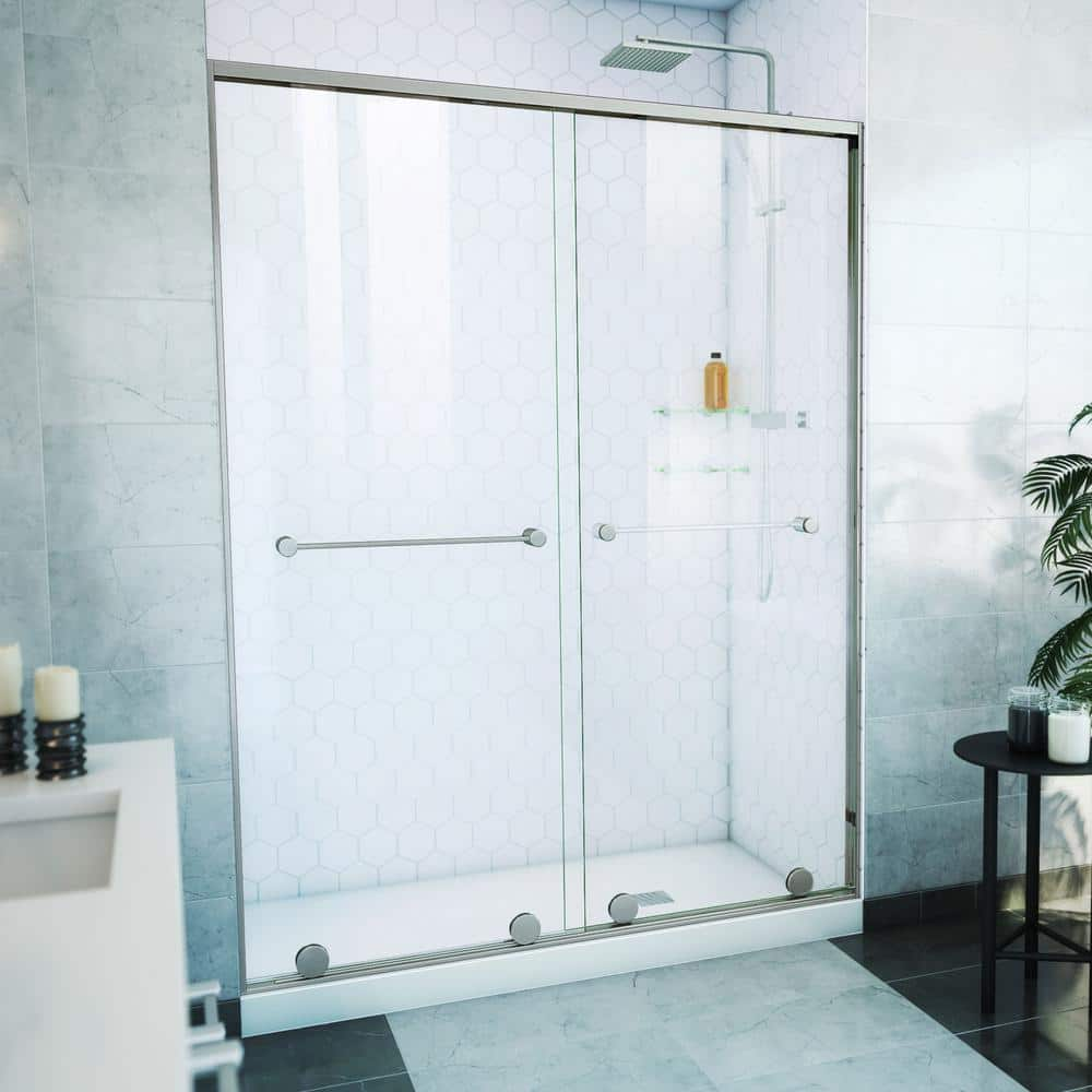 DreamLine Harmony 60 in. W x 76 in. H Sliding Semi Frameless Shower ...