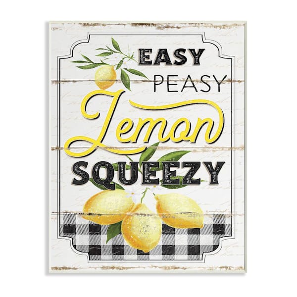 Stupell Industries "Vintage Rustic Easy Peasy Lemon Squeezy Quote" by Jennifer Pugh Unframed Country Wood Wall Art Print 13 in. x 19 in.