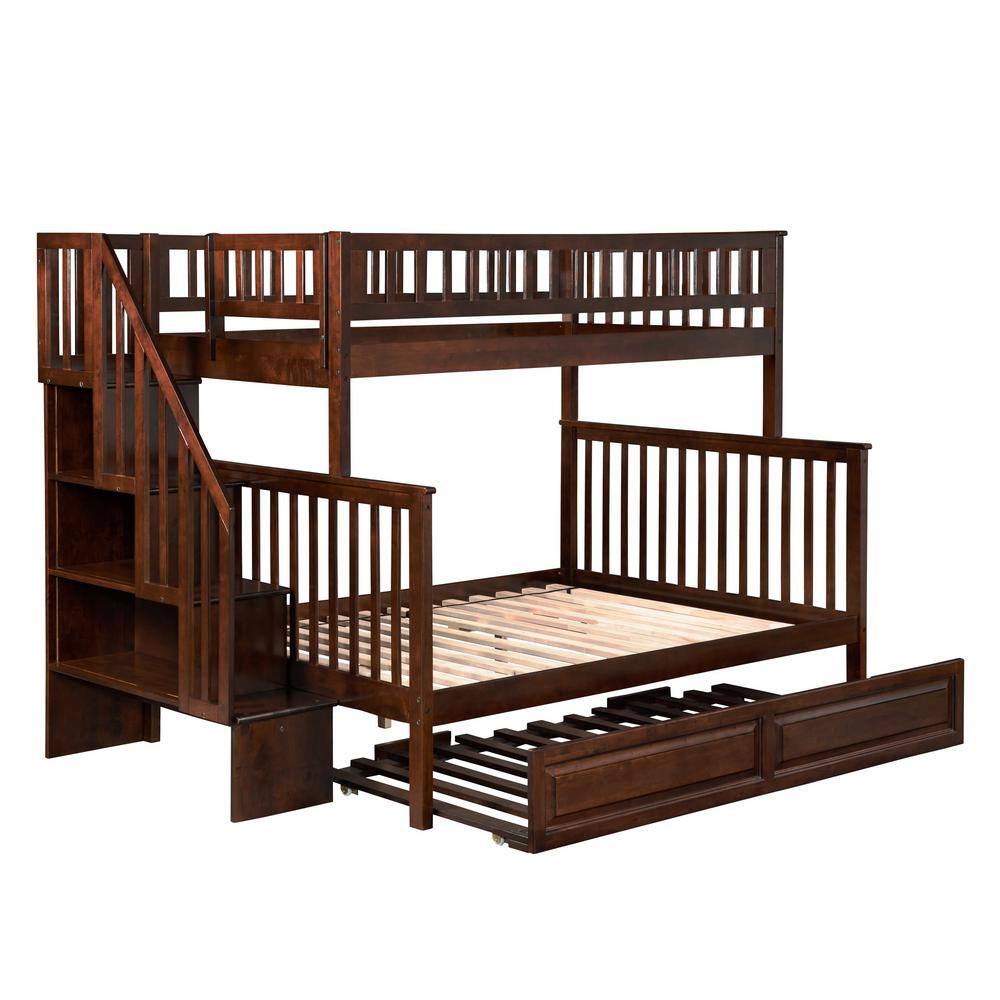 Atlantic Furniture Woodland Staircase Bunk Bed Twin over Full with Twin