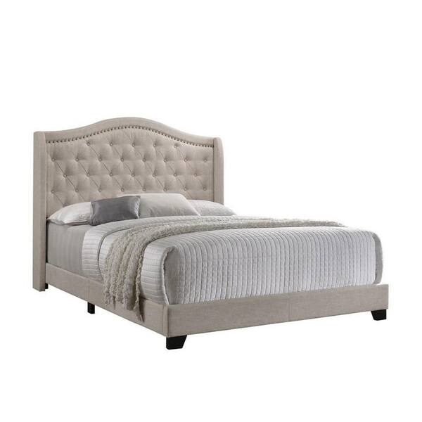 Vele Full Size Bed with Panel Headboard, Classic White Solid Wood Finish By Casagear Home