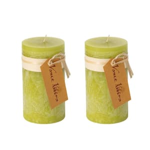 6" Green Grape Pillar Candles (Set of 2)