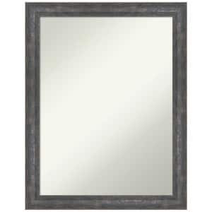 Angled Metallic Rainbow 21.25 in. x 27.25 in. Non-Beveled Modern Rectangle Wood Framed Wall Mirror in Gray