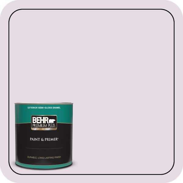 BEHR PREMIUM PLUS 1 qt. #680E-2 Iced Mauve Semi-Gloss Enamel Exterior Paint & Primer