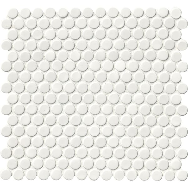 Red Buttons Porcelain Penny Round Tile