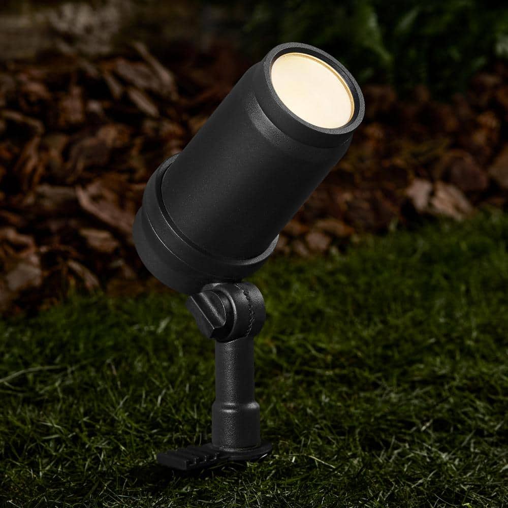 Black Aluminum LED Adjustable Beam Outdoor Spotlight