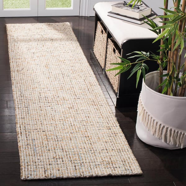 Abstract Gold/Blue 2 ft. x 14 ft. Speckled Runner Rug