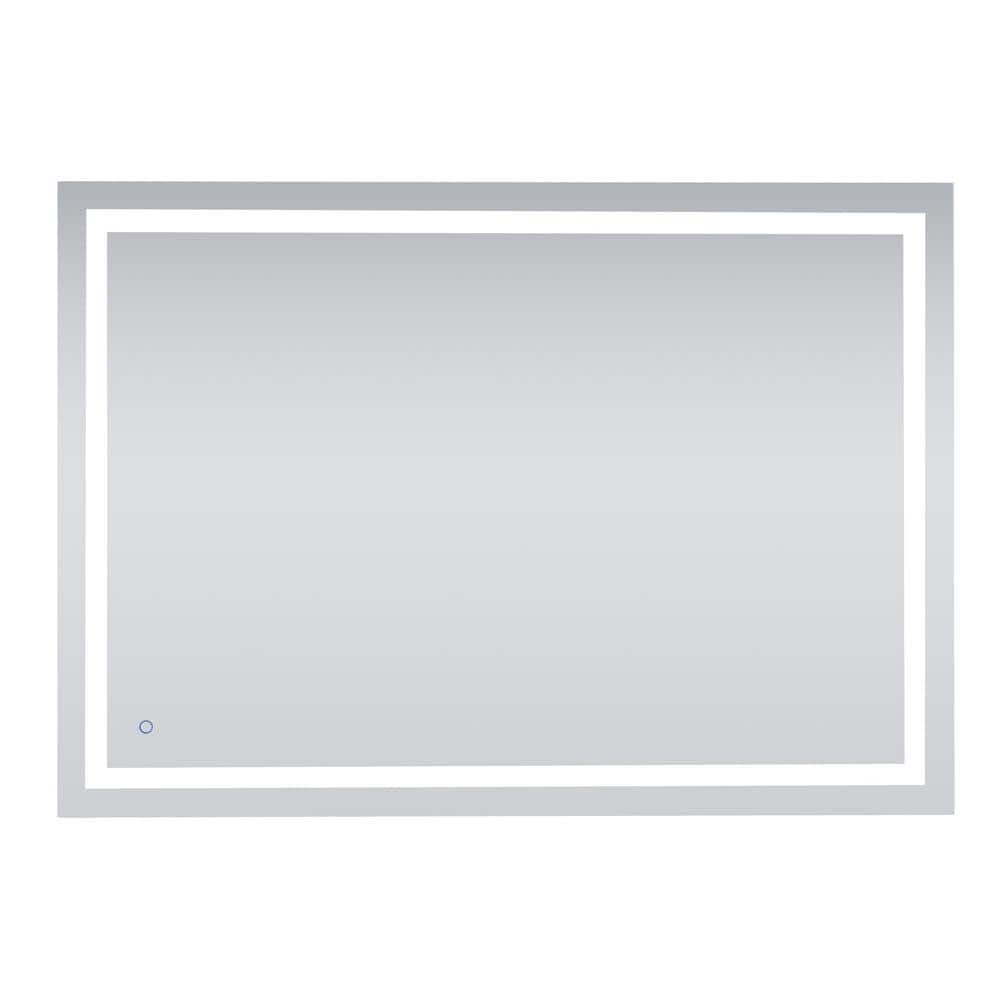 Timeless Home 60 in. W x 42 in. H Rectangle Frameless Silver LED Mirror