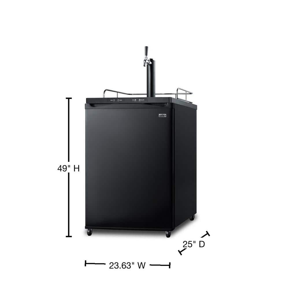 Summit 24-Inch Black Stainless Steel Single Tap Kegerator