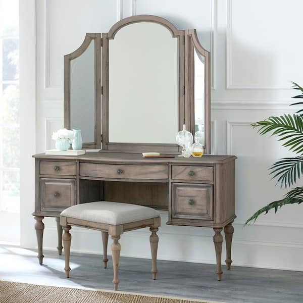 Steve Silver Highland Park Driftwood - Distressed Makeup Vanity Steve Silver Highland Park Driftwood - Distressed Makeup Vanity
