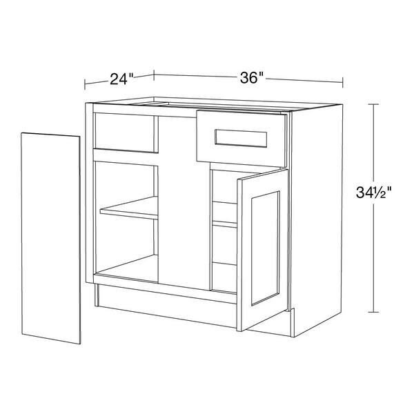 Hargrove Cinnamon Stain Plywood Shaker Assembled Base Kitchen Cabinet Soft  Close 36 in W x 24 in D x 34.5 in H