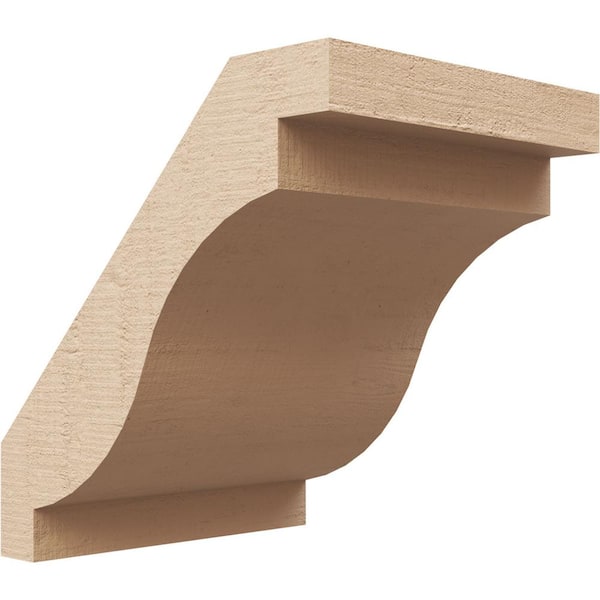 Ekena Millwork 5 in. x 6 in. x 6 in. Copenhagen Rough Cedar Woodgrain Timberthane Polyurethane Knee Brace, Primed