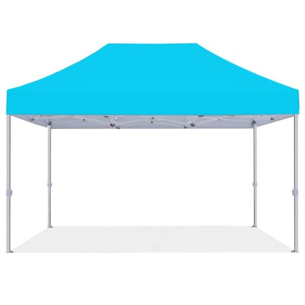 Terracemaster Commercial 10 ft. x 15 ft. Sky Blue Pop Up Canopy Tent with Roller Bag