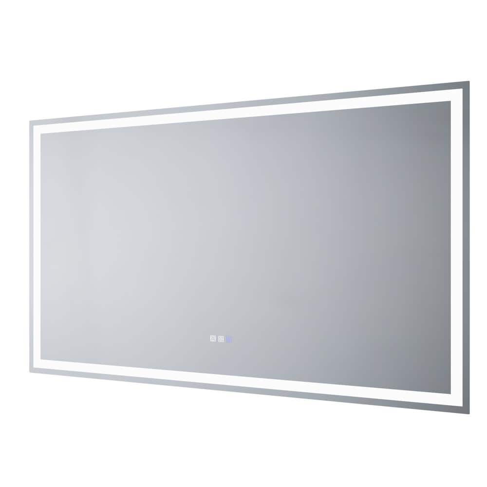 60 in. W x 36 in. H Rectangular Frameless Anti-Fog Wall Bathroom Vanity Mir