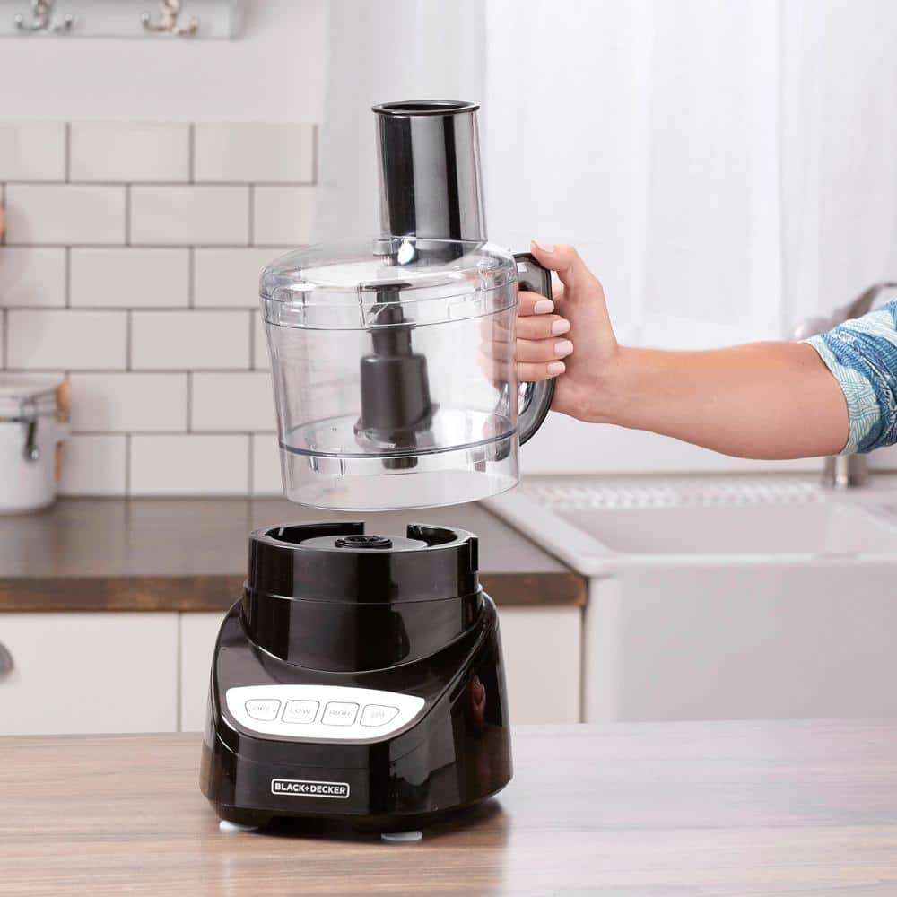 Black 8-Cup Food Processor with Stainless Steel Blade