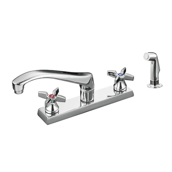 KOHLER Triton 2-Handle Standard Kitchen Faucet Less Handles in Polished Chrome