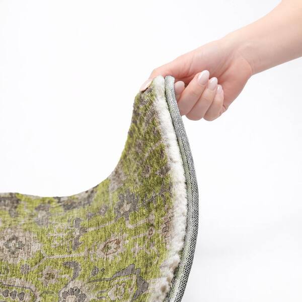 Dream Shag Premium Machine Washable Abstract ADS697 Olive 2 ft. x 3 ft. Accent Rug