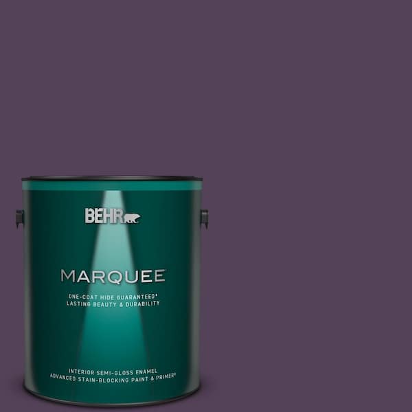 BEHR MARQUEE 1 gal. #S-H-680 Purple Bloom Semi-Gloss Enamel Interior Paint  & Primer 345301 - The Home Depot