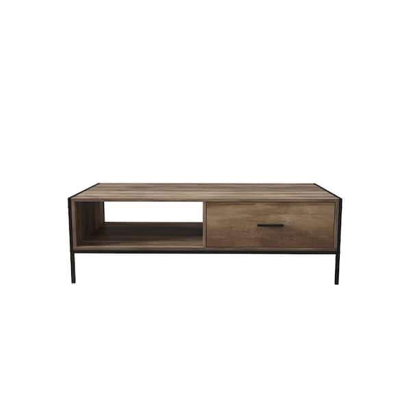 wetiny Rectangle wood Natural 48 in. Modern Coffee Table With Drawers And Storage Shelves，Modern Furniture Decor