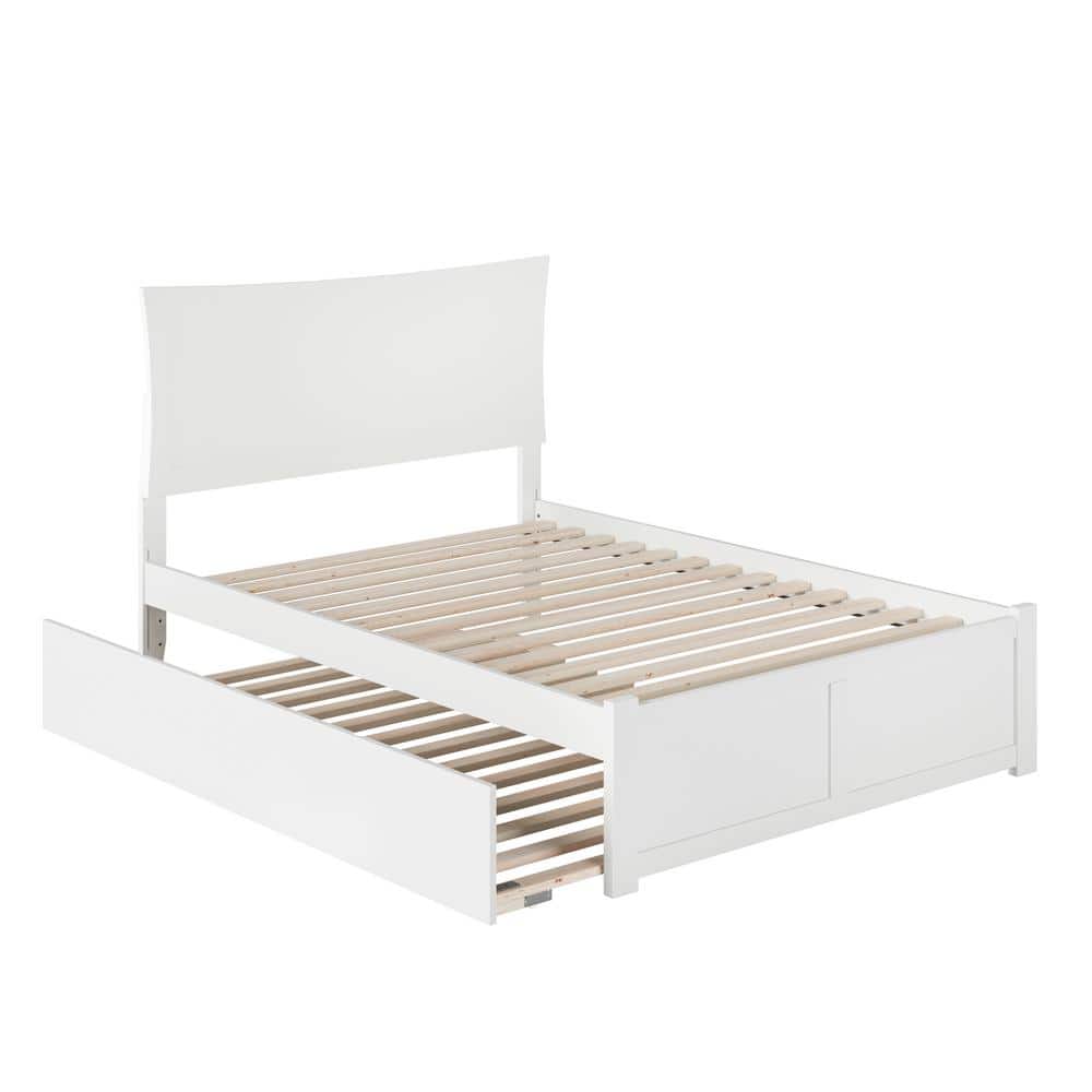 AFI Metro White Full Platform Bed with Flat Panel Foot Board and Full ...