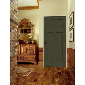 36 in. x 80 in. Craftsman Juniper Stain Left-Hand Solid Core Molded Composite MDF Single Prehung Interior Door