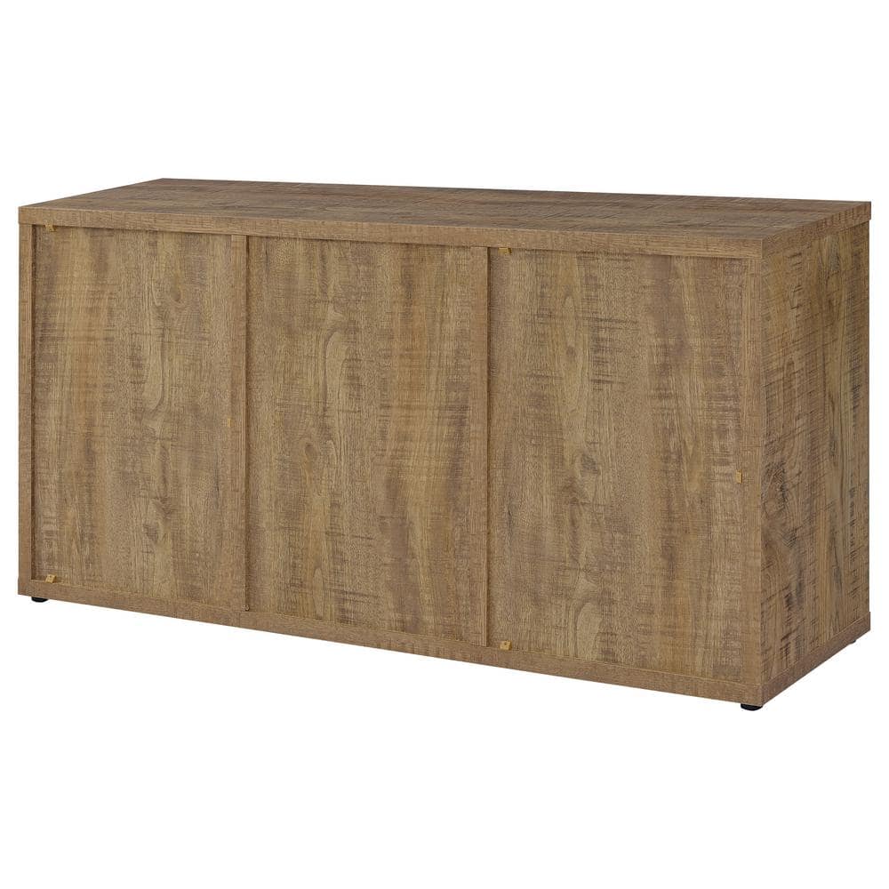 Rustic Brown Mango Wood Sideboard with Wine Storage