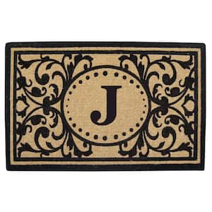 Heritage 30 in. x 48 in. Heavy Duty Coir Monogrammed J Door Mat