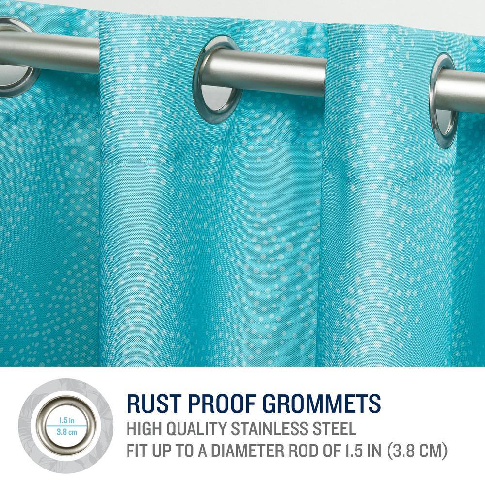Blue Radiance Light Filtering Polyester Grommet Curtain Panel Pair
