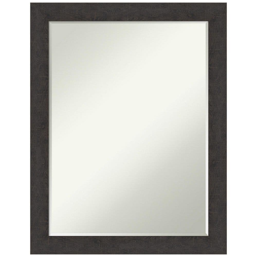 Espresso Woodgrain Rectangular Bathroom Vanity Mirror