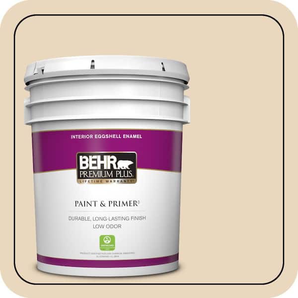 BEHR PREMIUM PLUS 5 gal. Home Decorators Collection #HDC-WR15-8 Steamed Milk Eggshell Enamel Low Odor Interior Paint & Primer